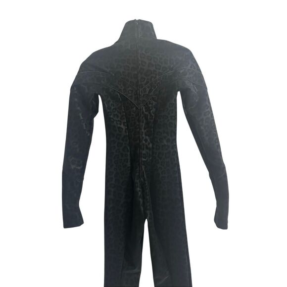 NWT Trashy Matte Black Leopard Print Widow Catsuit Size S - Picture 2 of 9